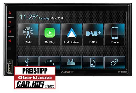 XZENT 2Din DAB+ Infotainer mit CarPlay/GAA
